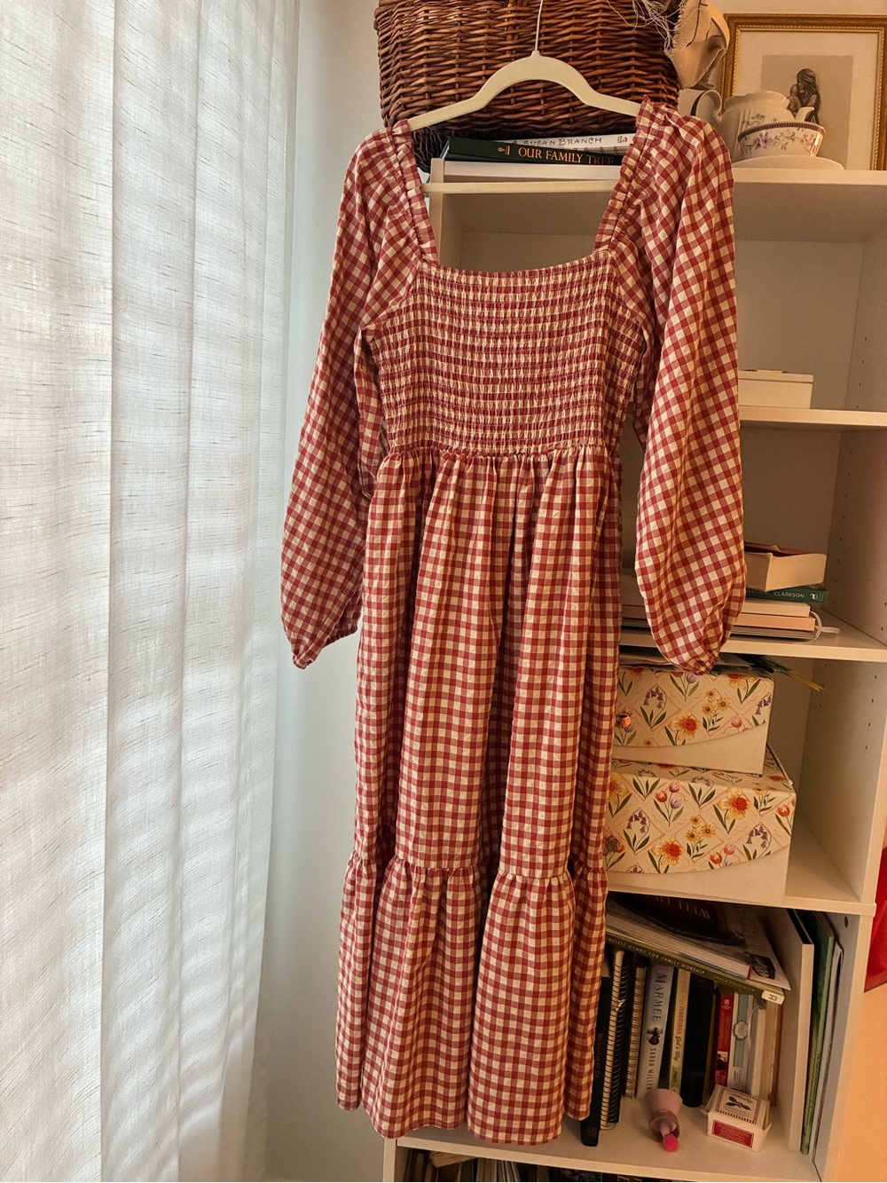 Pinkblush Red and White Gingham Midi Dress